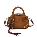Retro Studded Faux Suede Bowling Bag 6W10BBG2429