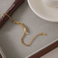 Chunky Gold Plated Cubic Zirconia Chain Bracelet 6W6JBR359