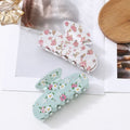 Fresh Rhinestone Floral Print Acetate Hair Claw 6W6HCP1299