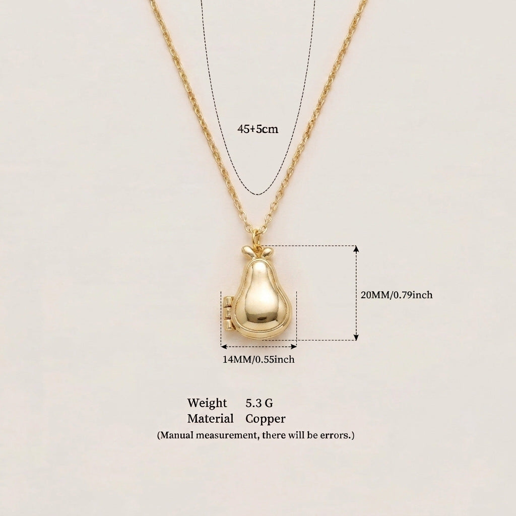 Cute Strawberry Pendant Rhinestone Locket Necklace 6W6JNC421L