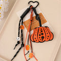 Halloween Polka Dot PU Leather Pumpkin Keychain 6W10BBC662