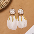Bohemian Feather Tassel Earrings - DippedShop Wholesale - #9315