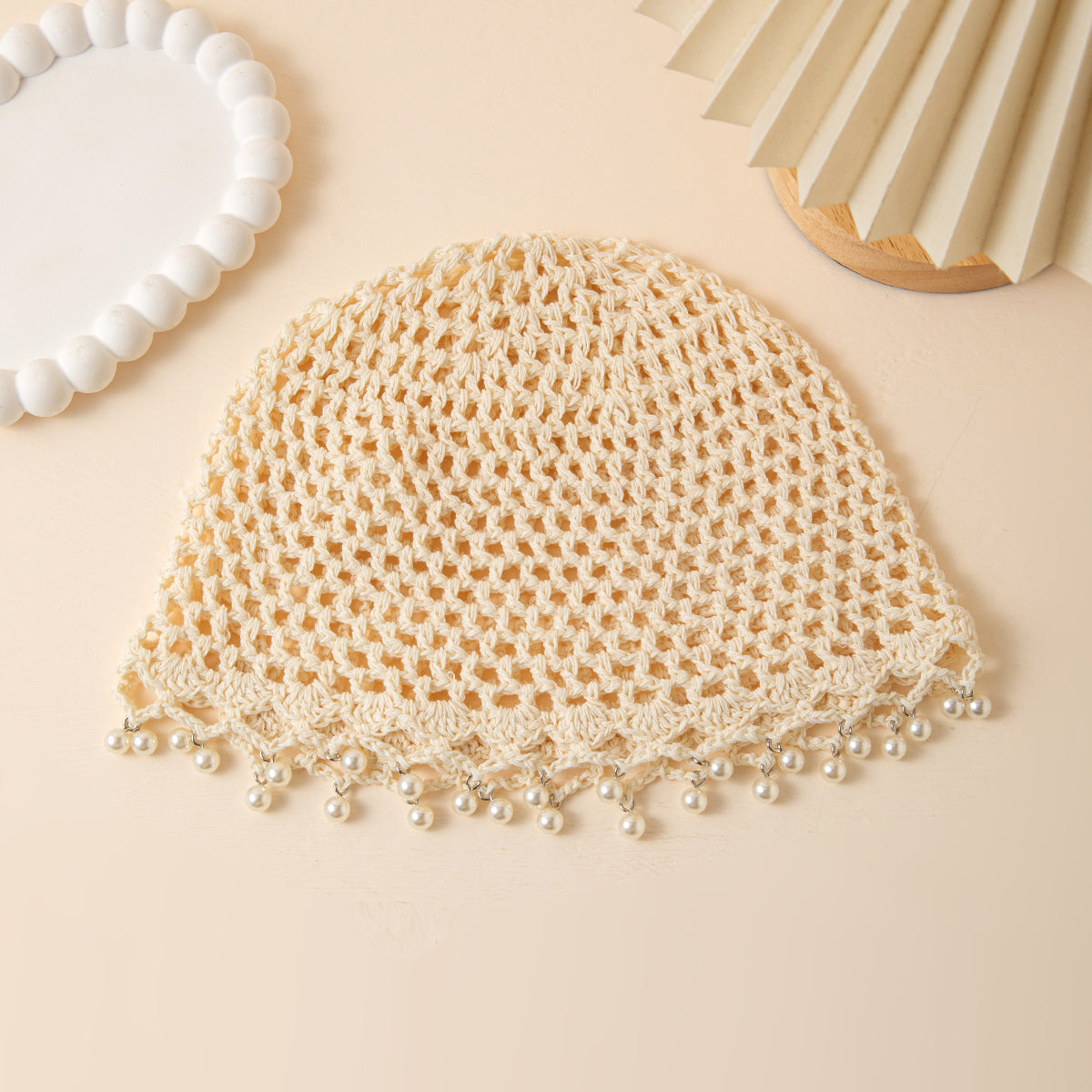 Hollow Pearl Tassel Beanie - DippedShop Wholesale - #2163