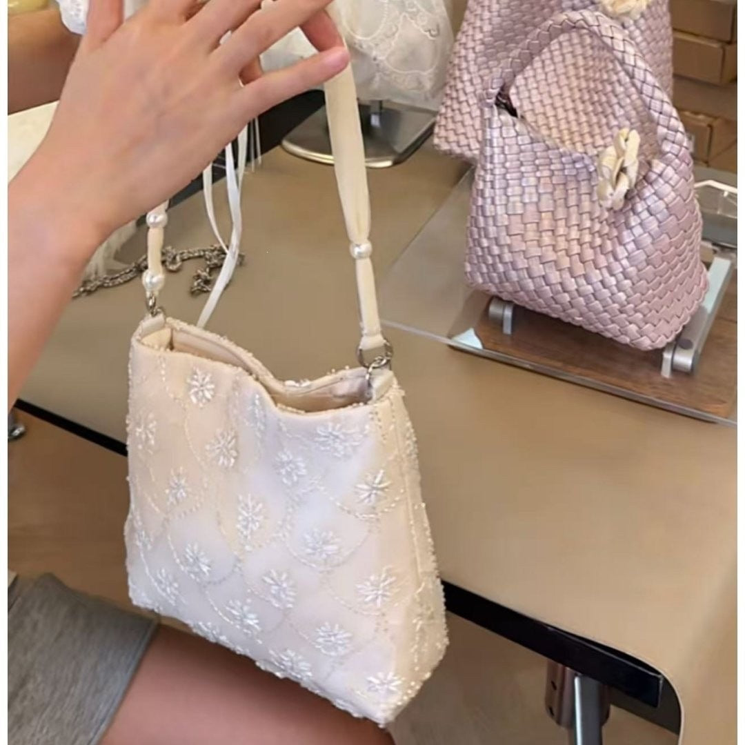 Trendy Floral Bead Square Handbag Evening Bag 6S10BBG1462