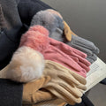 Faux Suede Fur Cuff Gloves - DippedShop Wholesale - #5427