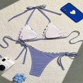 Striped Halter Bikini - DippedShop Wholesale - #3843