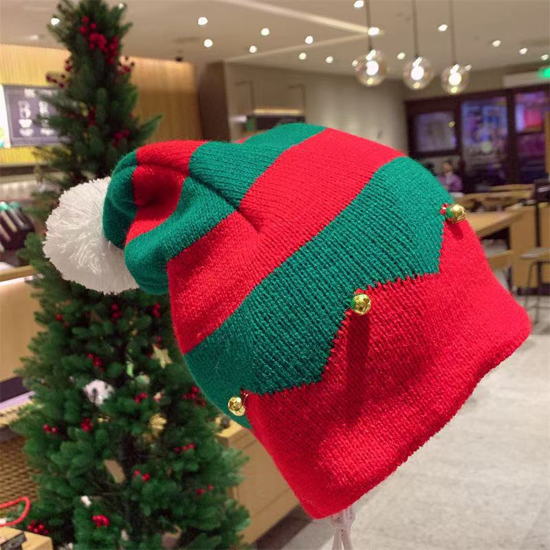 Striped Knit Christmas Beanie - DippedShop Wholesale - #2611