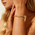 Fashion Gold Plated Star Flower Charm Bracelet 6W6JBR519