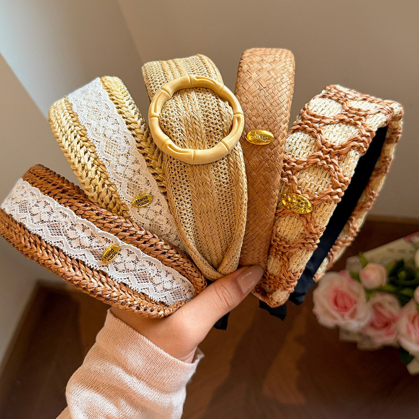 Minimalist Woven Straw Wide Headband 6W6HBD266