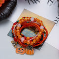 Playful Halloween Pumpkin Spider Beaded Bracelet 6W6JBR450
