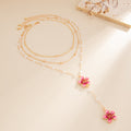 Multi Layered Flower Pendant Necklace - DippedShop Wholesale - #2163