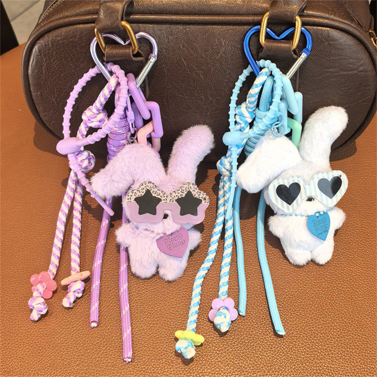 Solid Color Plush Rabbit Pendant Bag Charm 6W10BBC374