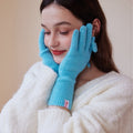 Minimalist Wool Blend Solid Color Knit Gloves 6W6GLO56