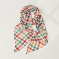 Color Block Plaid Print Silk Scarf 6W6NSI222