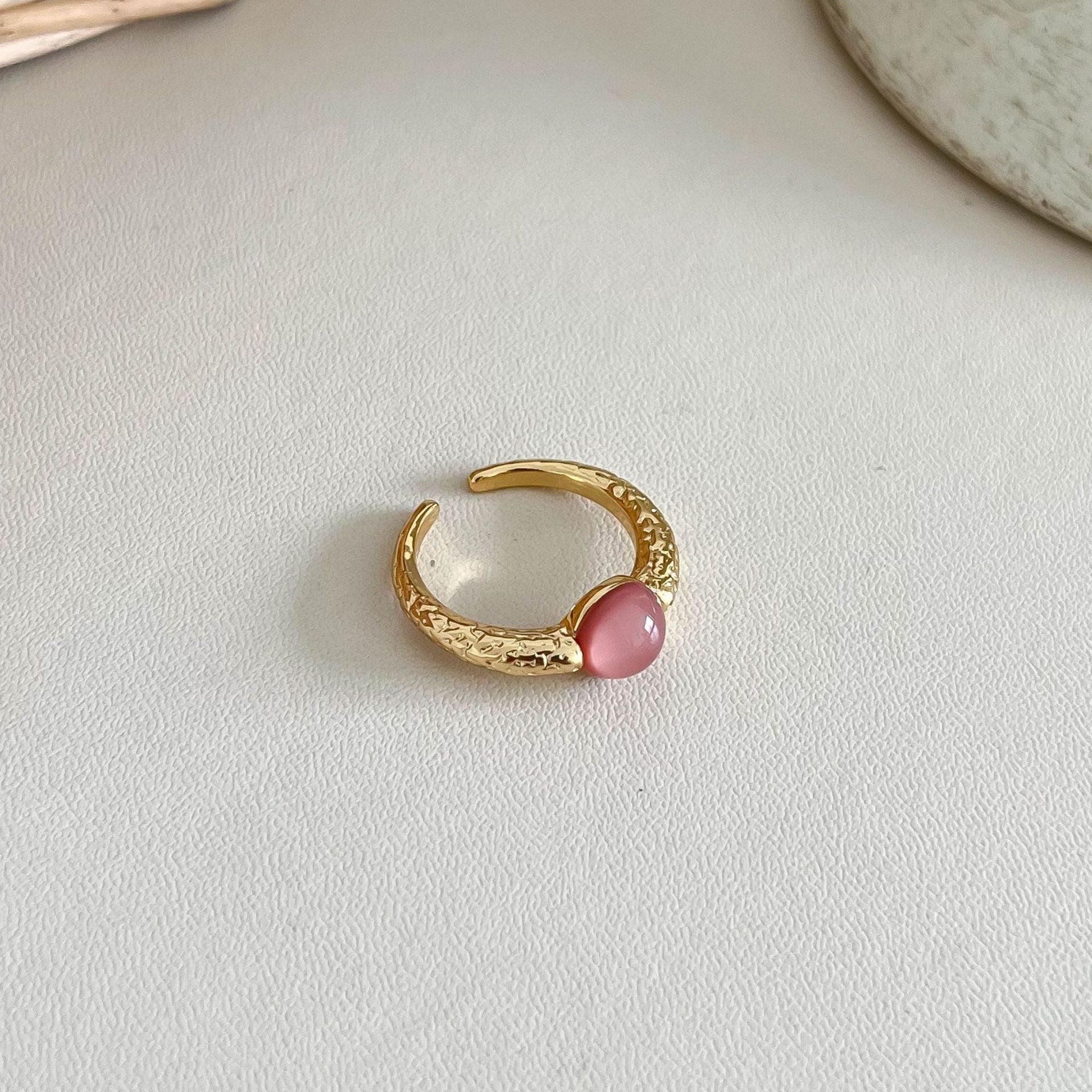 Gold Plated Natural Stone Open - DippedShop Wholesale - #3715