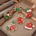 Cute Christmas Hat Bell Series Brooch Pins 6W6JPB60