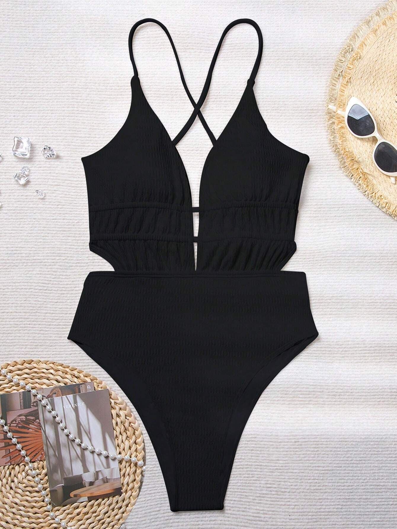 Solid Backless One Piece - DippedShop Wholesale - #2995