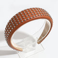 Minimalist Solid Color Rivet PU Leather Headband MK2PIM6W6HBD76