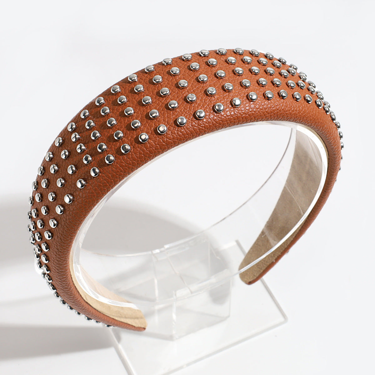 Minimalist Solid Color Rivet PU Leather Headband MK2PIM6W6HBD76