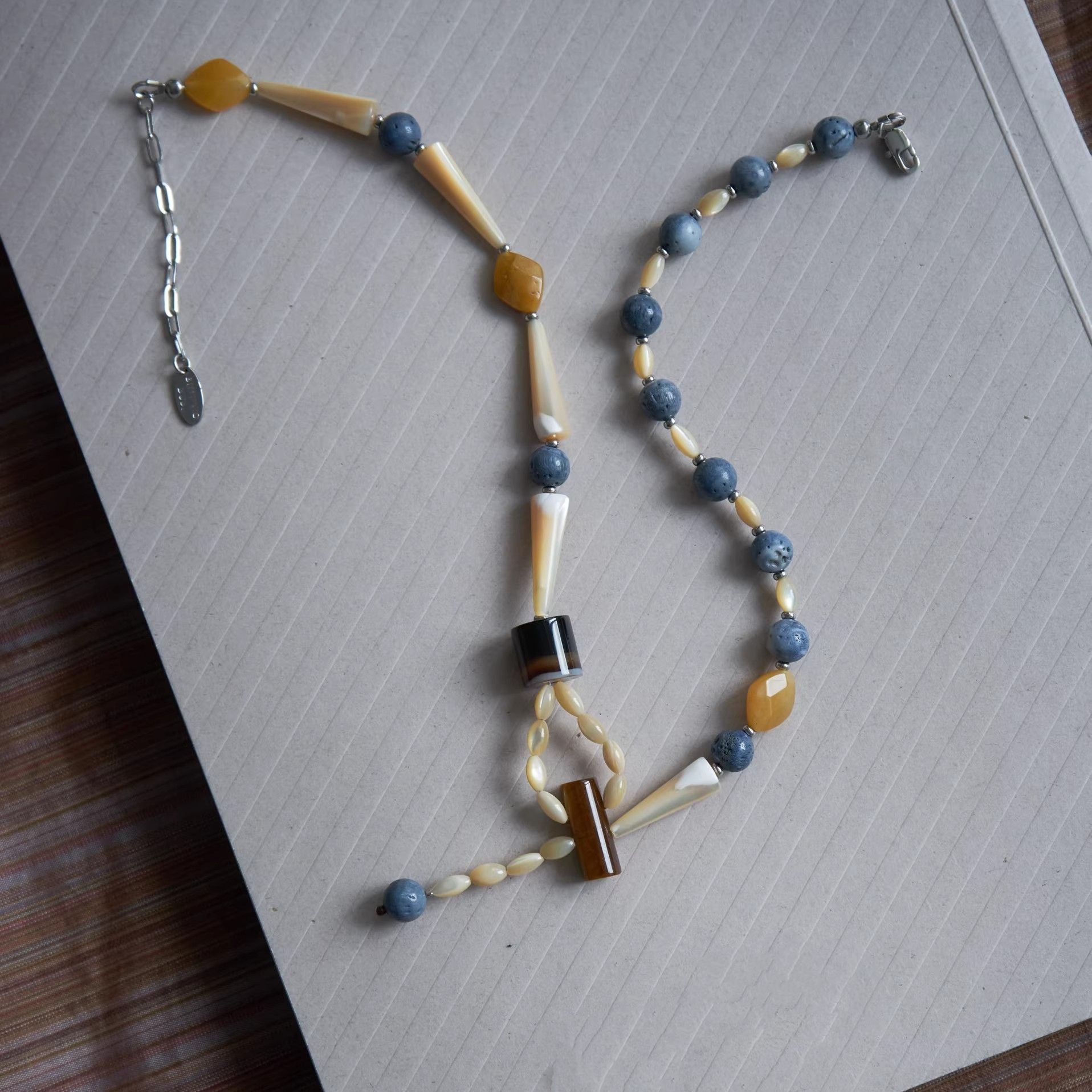 Boho-Style Natural Beaded Chain Y-necklaces 6W6JNC615