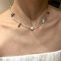 Shell Pendant Beaded Choker Necklace - DippedShop Wholesale - #6547