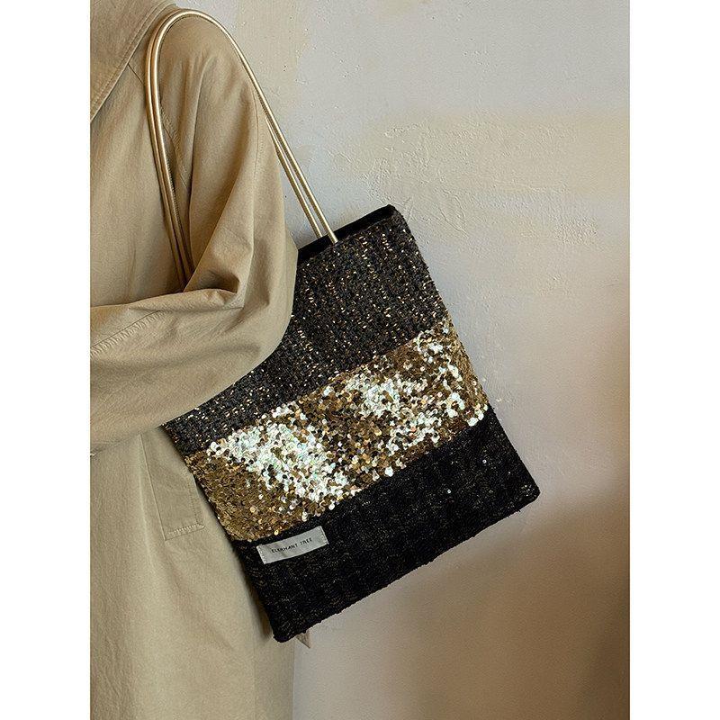 Sparkly Sequin Splicing Shoulder Tote Bag 6W10BBG1994
