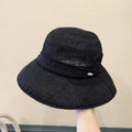 Linen Wide Brim Bucket Hat - DippedShop Wholesale - #3123