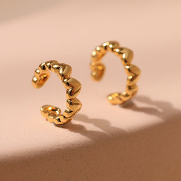 Simple Heart Gold Plated Clip Earings DPJE1250