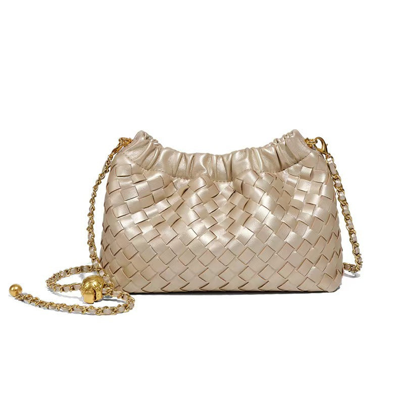 Fashion Woven Plaid Cloud Shoulder Bag 6W10BBG2419