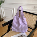 Solid Color Pleated Shoulder Bag - DippedShop Wholesale - #2195