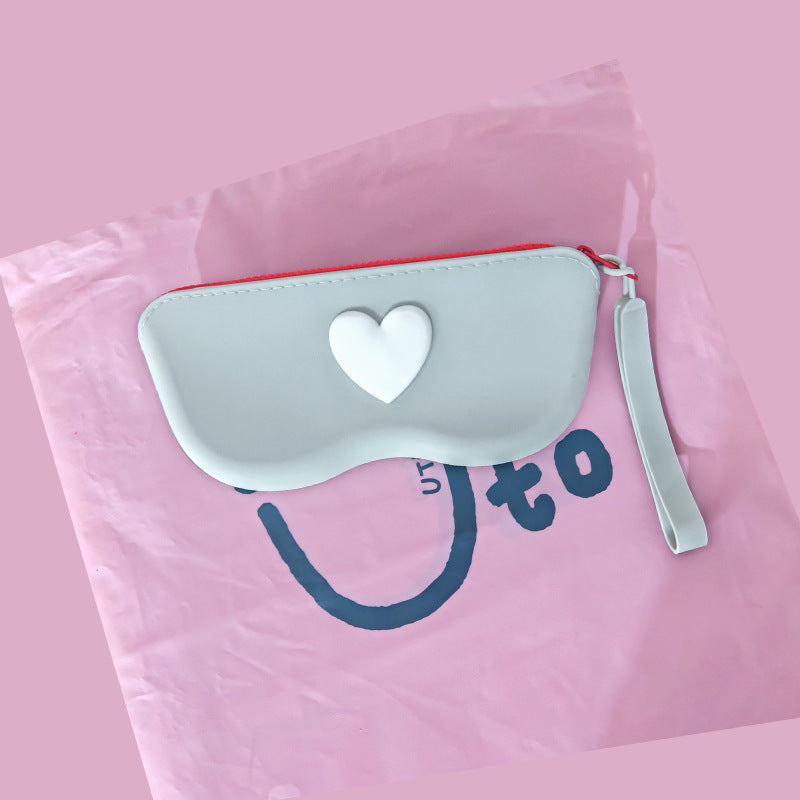 Stylish Color Block Love Silicone Glasses Case MK2BLC6W13HSY44