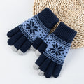 Flower Jacquard Knit Gloves - DippedShop Wholesale - #0179