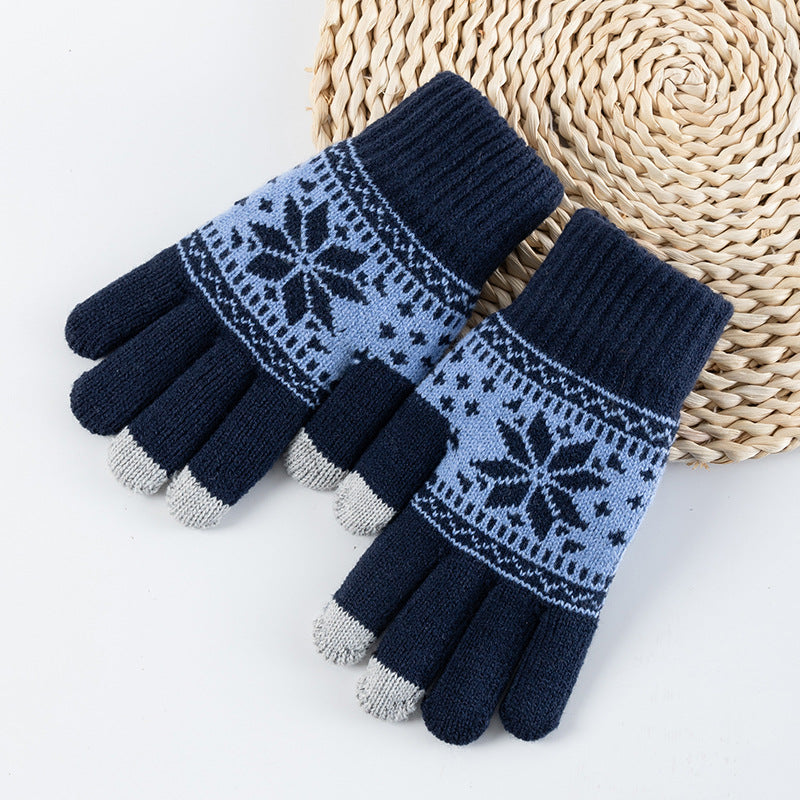 Flower Jacquard Knit Gloves - DippedShop Wholesale - #0179