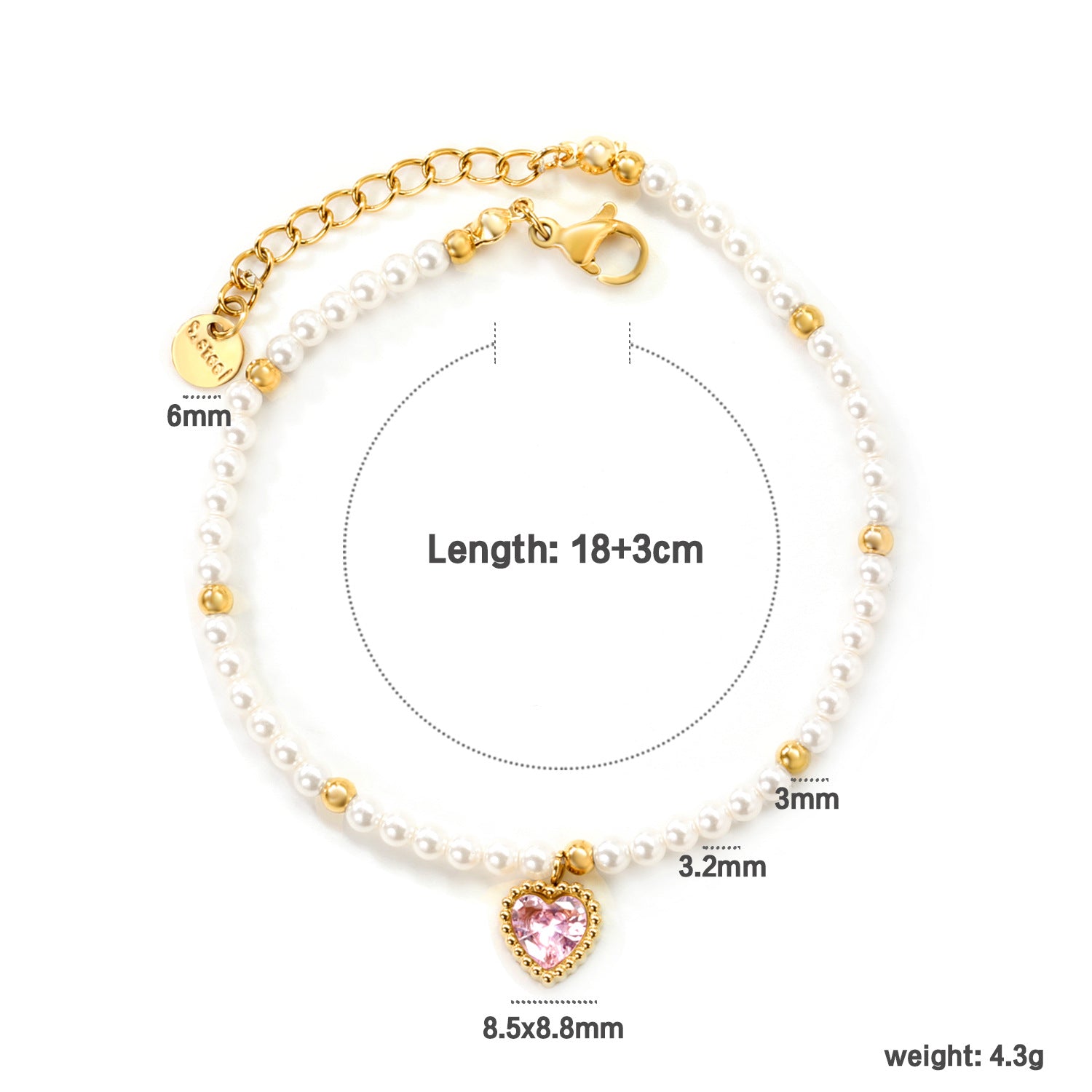 Colorful Heart CZ Bracelet - DippedShop Wholesale - #1043