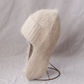 Fuzzy Angora Rabbit Fur Earflap Knit Beanie 6W6HAT691