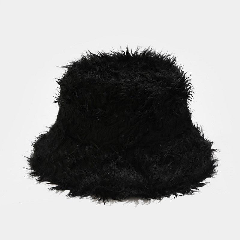 Fluffy Thick Warm Solid Color Winter Bucket Hat 6W6HAT533