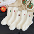Cute Embroidery Mink Velvet Christmas Socks 6W8FSO899
