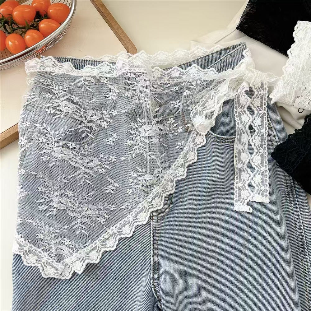 Elegant Lace Hollow Tie Side Wrap Hip Scarf MK2BW6W1SL09