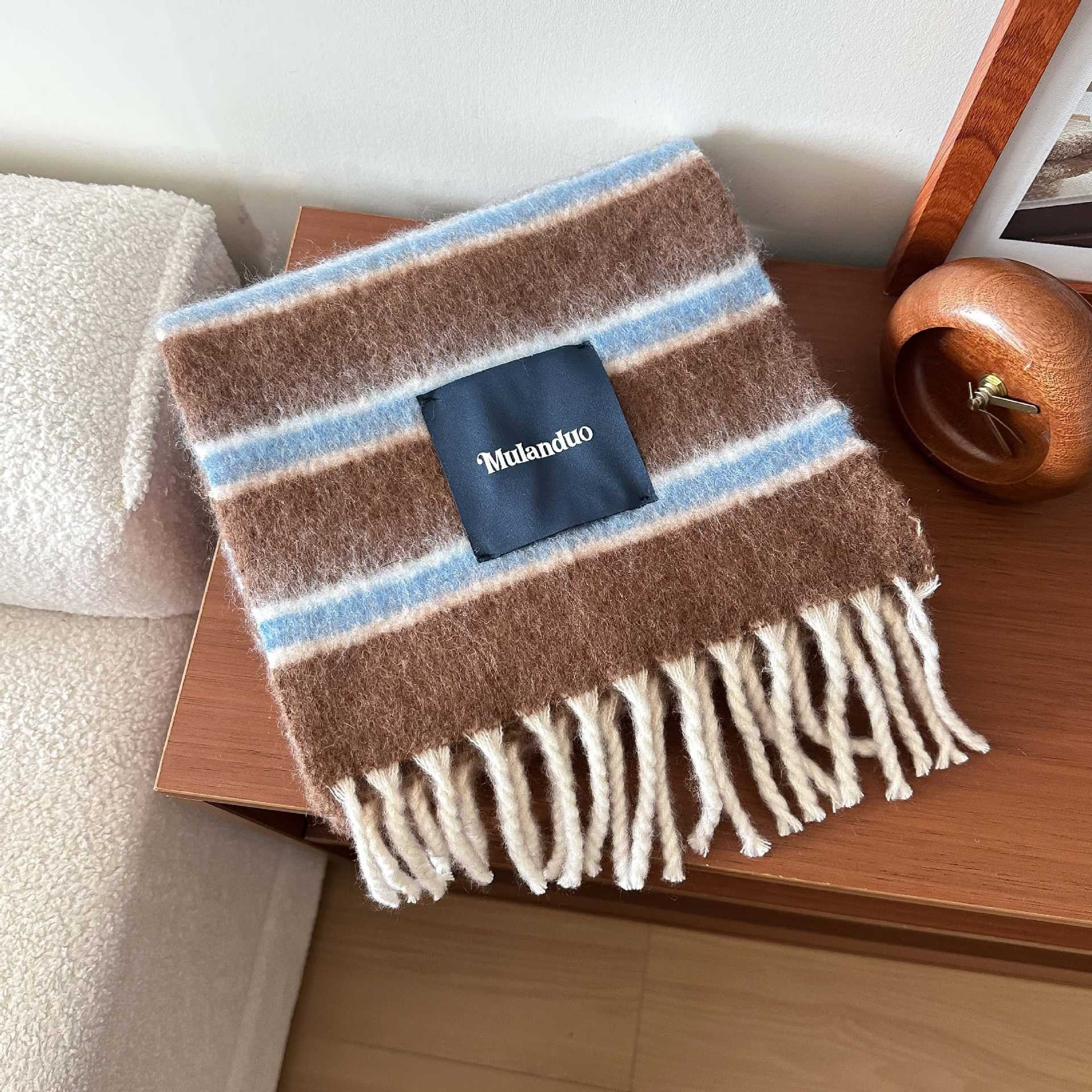 Trendy Color Block Thick Tassel Scarf 6W6NSW304