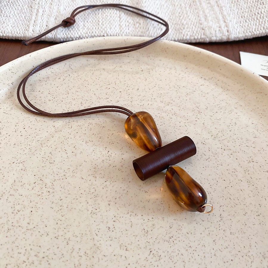 Geometric Resin Pendant Necklace - DippedShop Wholesale - #7411
