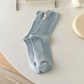Solid Ribbed Cotton Socks - DippedShop Wholesale - #5107