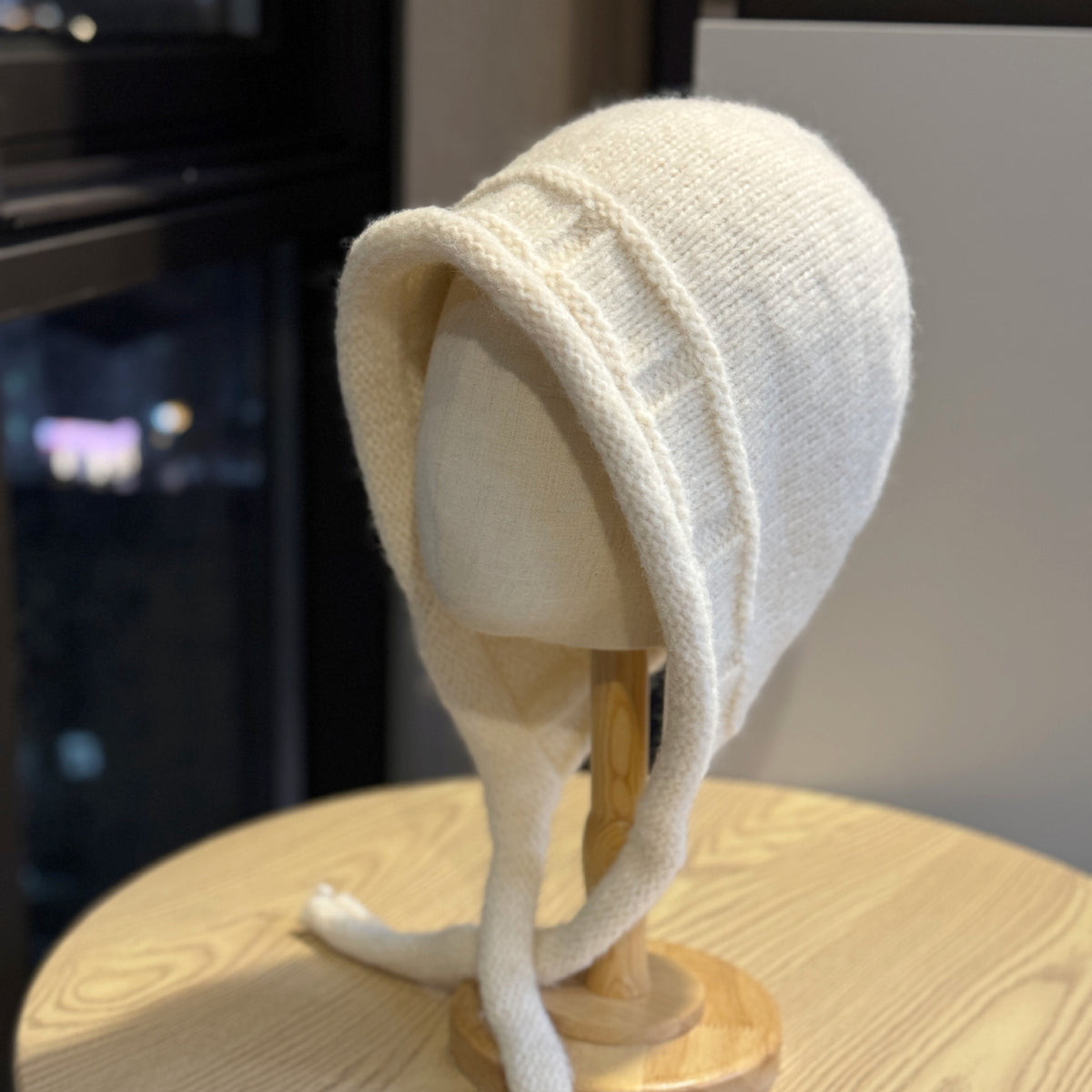 Knit Tie Up Earflap Beanie - DippedShop Wholesale - #4771