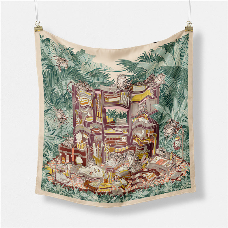 Tropical Jungle Silk Scarf - DippedShop Wholesale - #9347