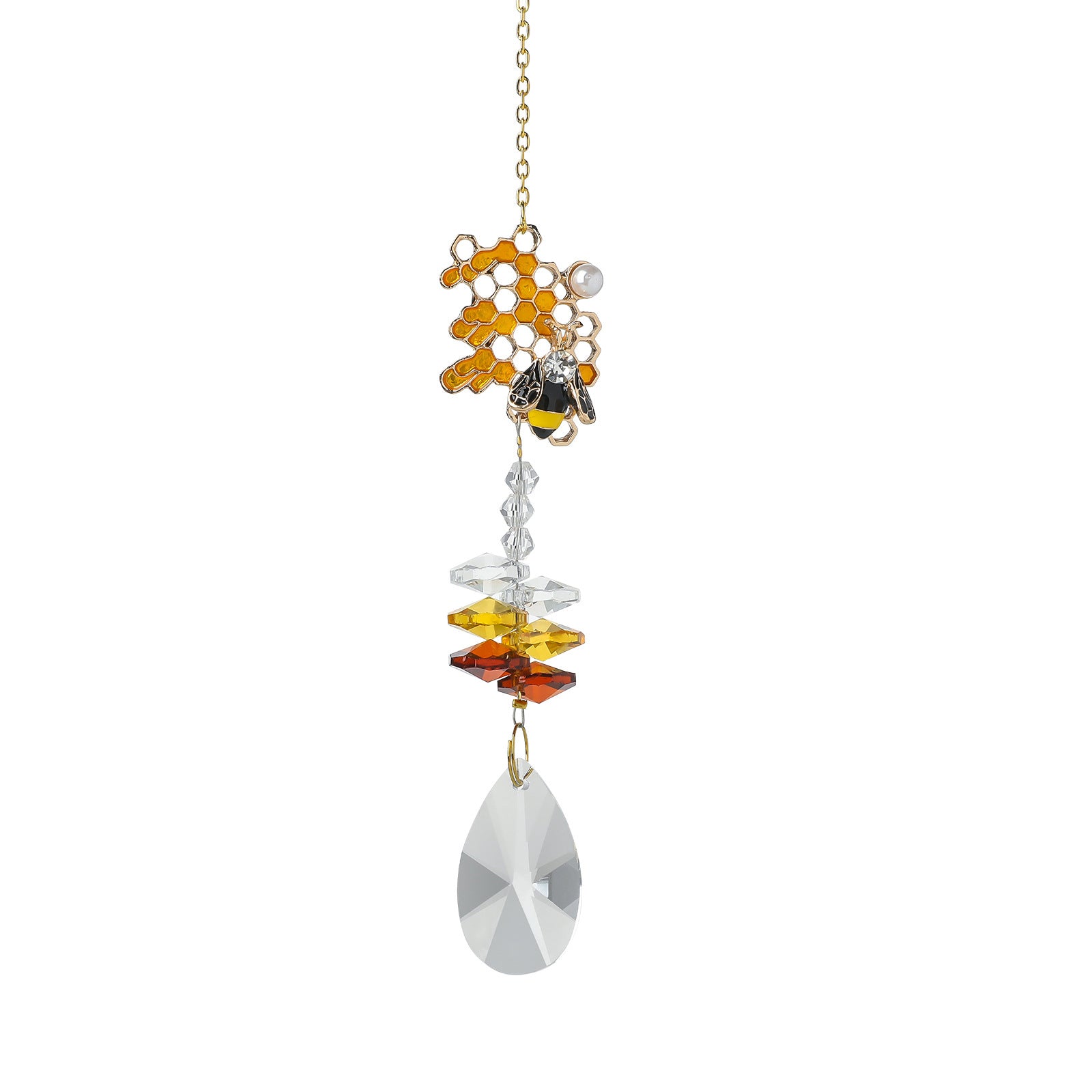 Floral Bee Pendant Crystal Wind Chimes Suncatchers MK2CZAS6H7HLS58