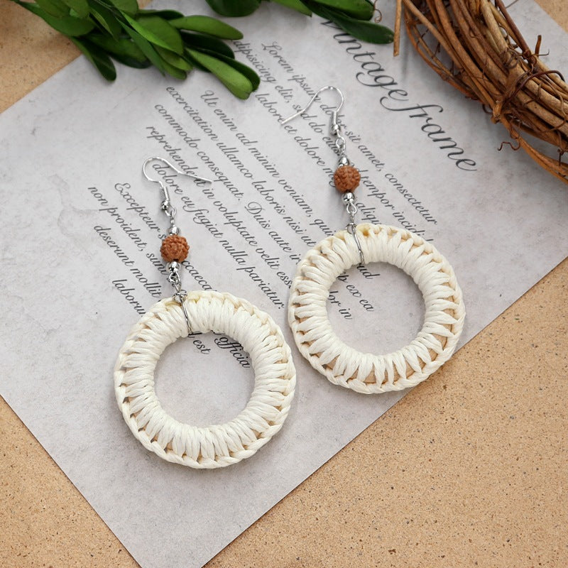 Vintage Rattan Dangle Earrings - DippedShop Wholesale - #1475