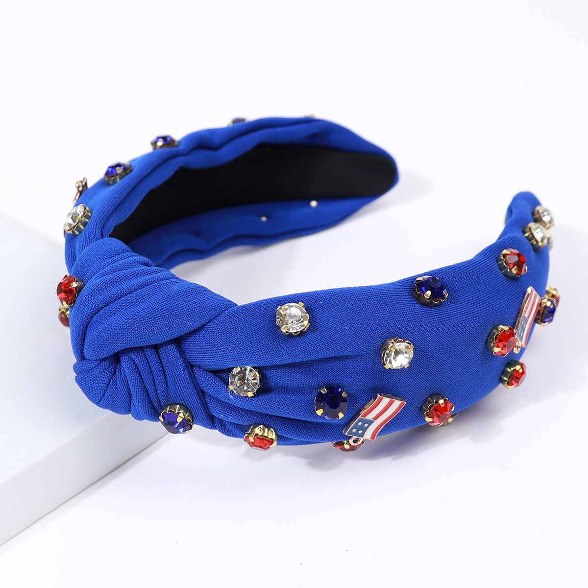 Stylish Solid Color Knotted Rhinestones Hair Band 8AS6HBD59T