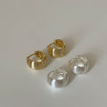 Chunky Textured Shell Huggie Hoops - DippedShop Wholesale - #4403