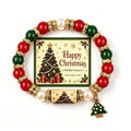 Colorful Crystal Christmas Tree Charm Beaded Bracelet 6W6JBR650