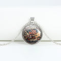 Retro USA Flag Pattern Round Pendant Chain Necklace 8ZA6JNC278T