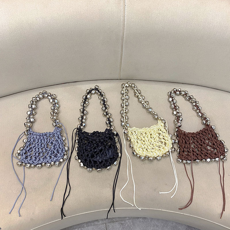 Stylish Hand Woven Hollow Bells Shoulder Bag 8CW6BBG513T